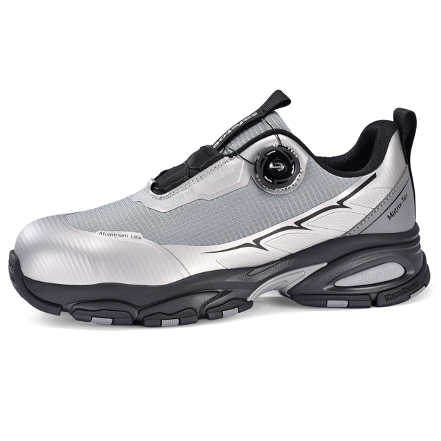 Sports Design QuickDial-Sicherheitsschuhe, S1P-Aluminiumkappe und rutschfest für Logistikarbeiter, L-7601, Grau